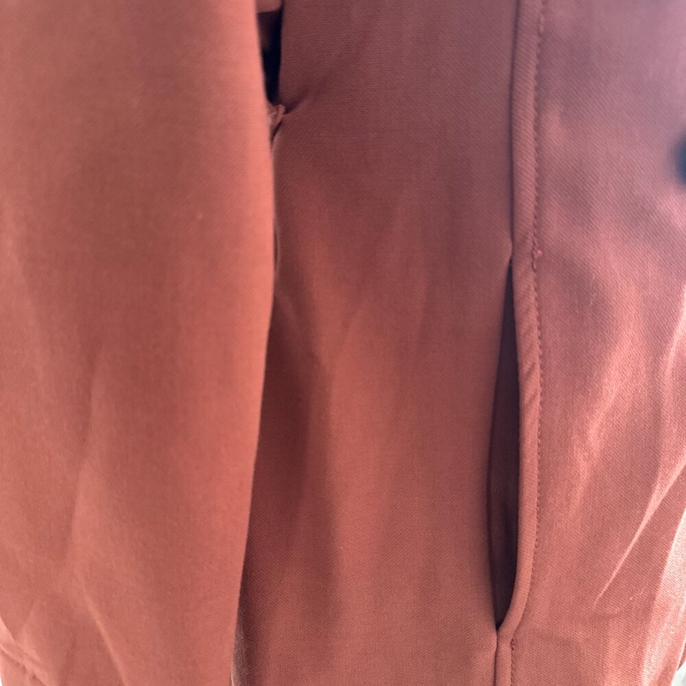 🧥 Abercrombie & Fitch Rust Red Trench Coat – Size Small - Picture 9 of 12